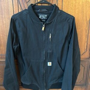 Carhartt Black Ribbed-Collar Canvas Jacket